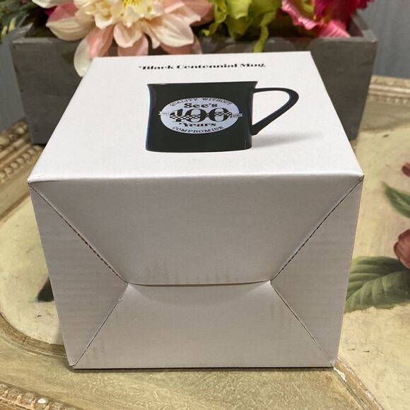 See’s Candies 100 Years Black Centennial Mug Checkered Handle New in Box NIB - Picture 7 of 16
